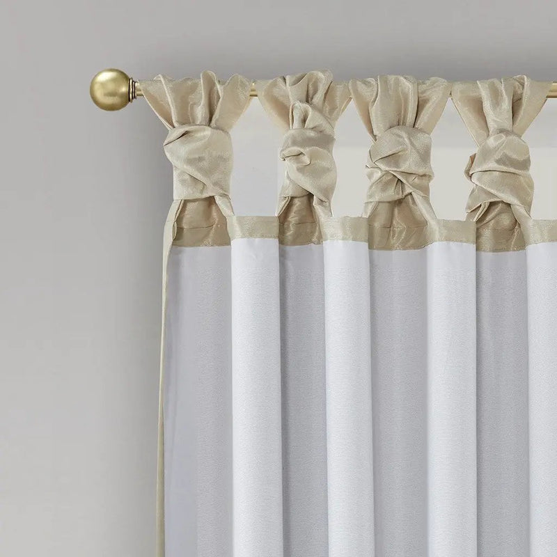 Twist Tab Total Blackout Window Curtain Panel Champagne 50x84 by HouseOfZazla