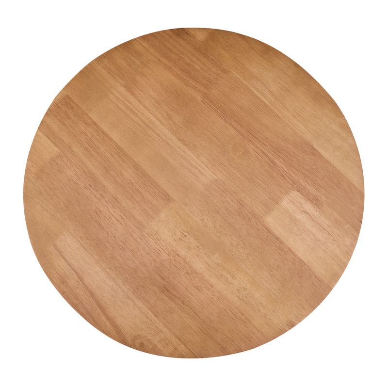Minimalist & Luxe Wood Side Table with Solid Wood Top - Brown & Gold, photo 10 of 10