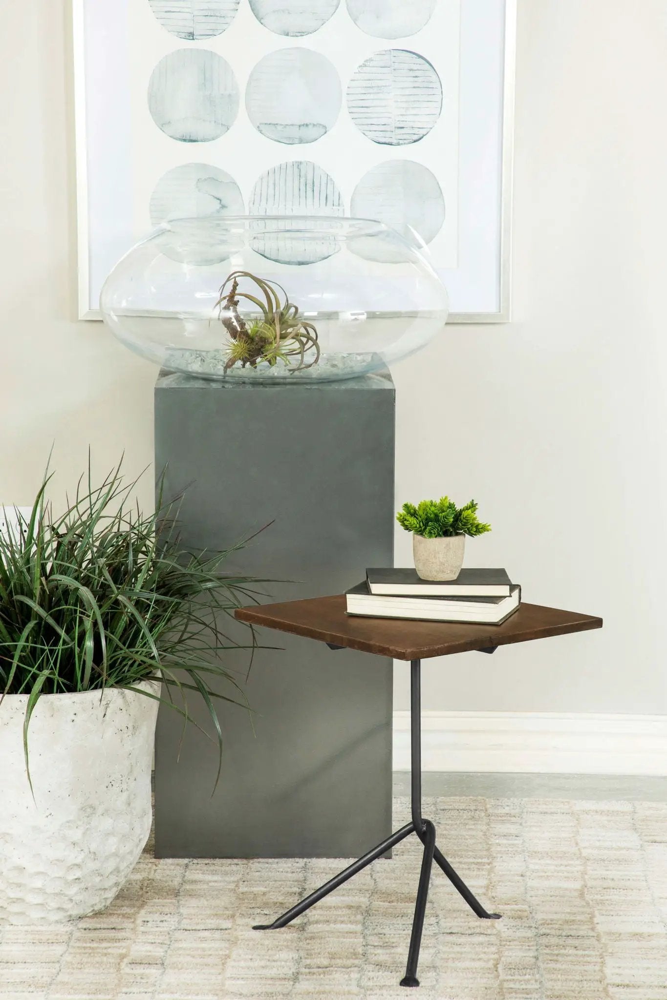 Heitor Square Wood Top Accent Side Table Dark Brown by Unique Piece Furniture
