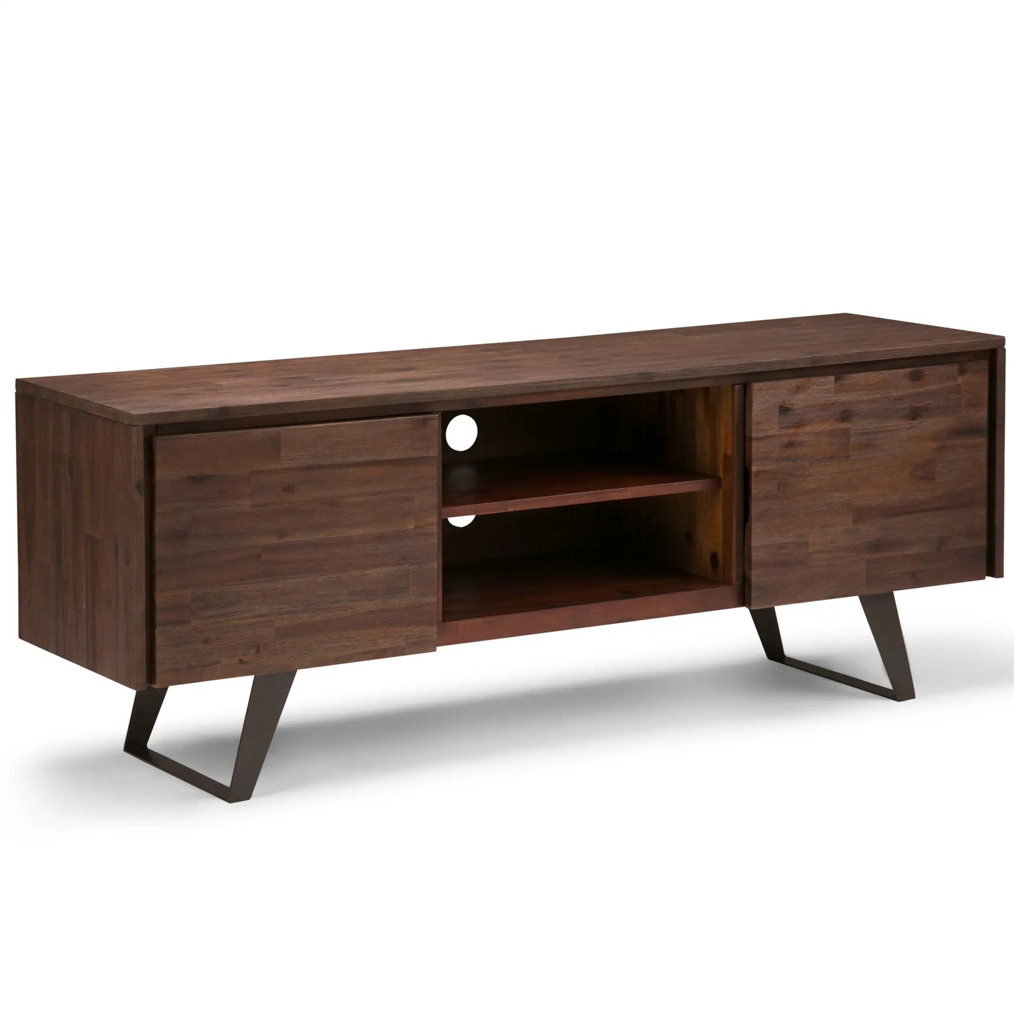 Lowry - TV Media Stand - Distressed Charcoal Brown by HouseOfZazla