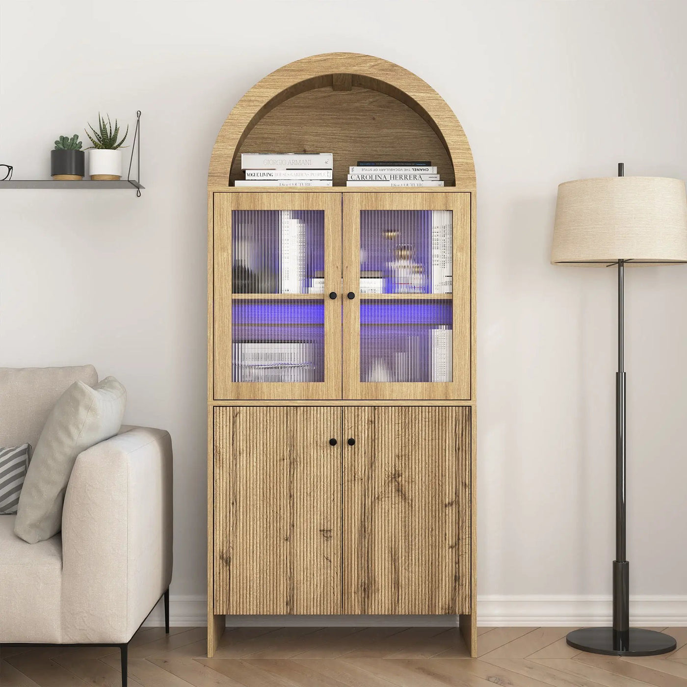 Modern Tech Inspired Dome Cabinet With LED Lighting by Unique Piece Furniture