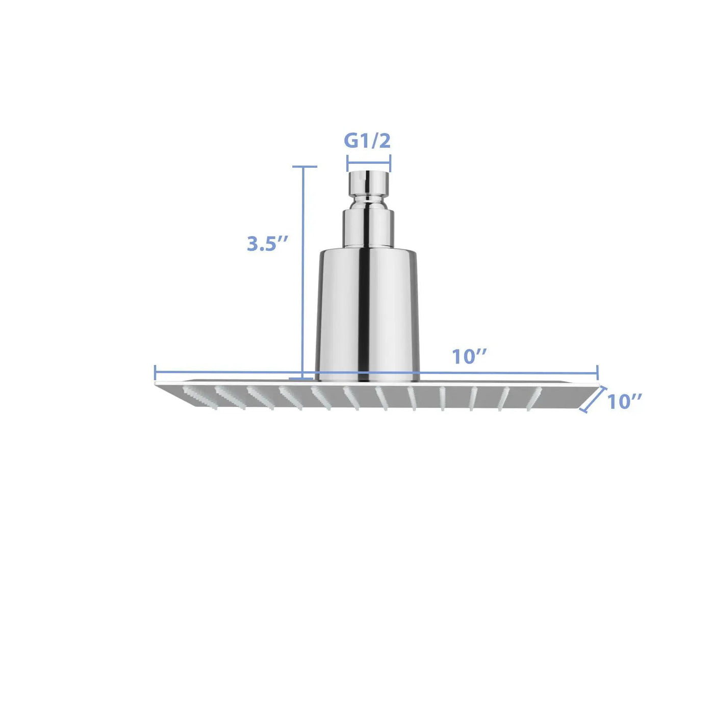 Ultra Thin 8" Square Rain Shower Head 304 Stainless Steel, Wall / Ceiling Mounted by HouseOfZazla