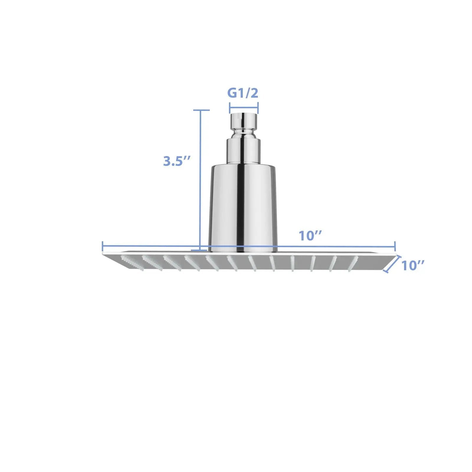 Ultra Thin 8" Square Rain Shower Head 304 Stainless Steel, Wall / Ceiling Mounted by HouseOfZazla