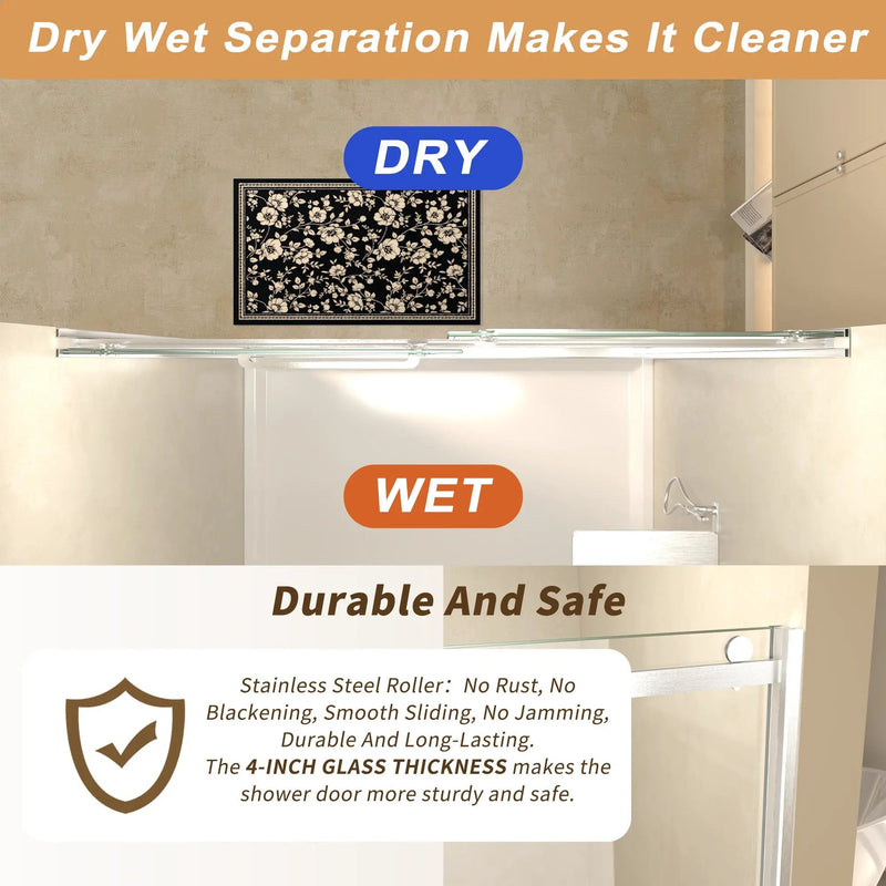 56-60 in.W x 76 in.H Semi-Frameless Sliding Shower Door by HouseOfZazla