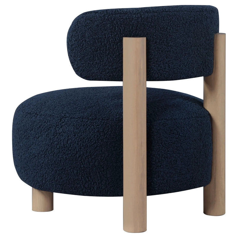 Zonie Boucle Upholstered Barrel Back Accent Chair Blue by Unique Piece Furniture
