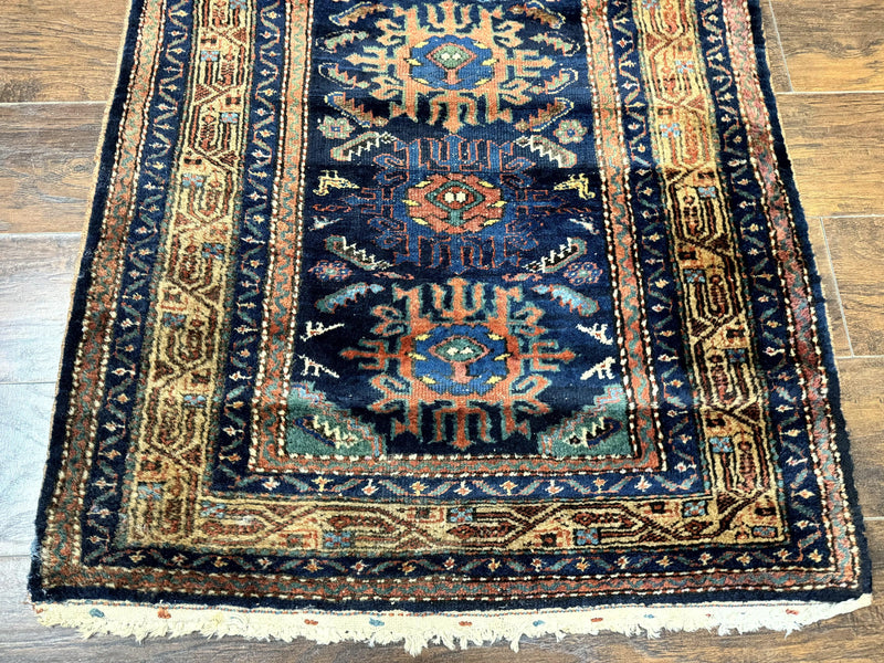 Antique Persian Sarab Runner 3x17, Blue Persian Runner Rug, Long Handmade Wool Carpet for Hallway, Rare, Tribal by Jewel Rugs