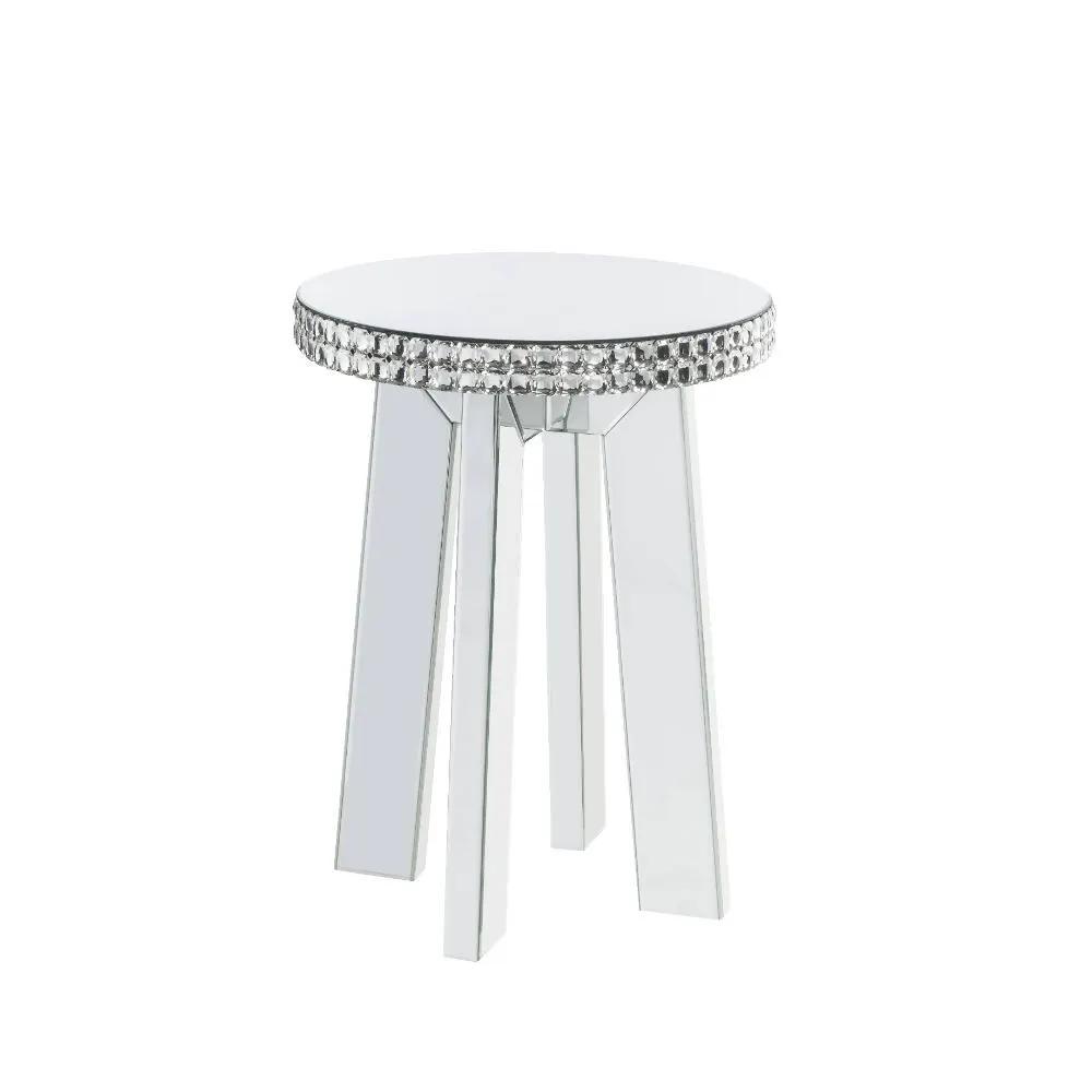 Lotus - End Table - Mirrored & Faux Ice Cube Crystals by Unique Piece Furniture