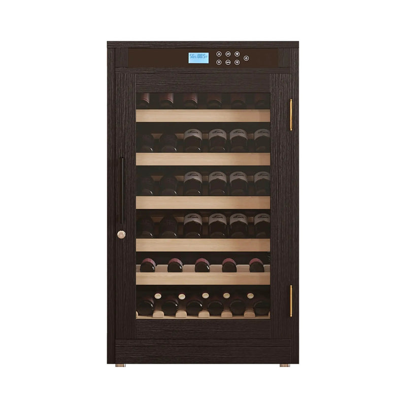 Nuvia 69-Bottle 7.6 Cu.Ft Freestanding Smart Wooden Wine Cooler With LED Touch Display (SAK24861) by SAKSBY WHOLESALE