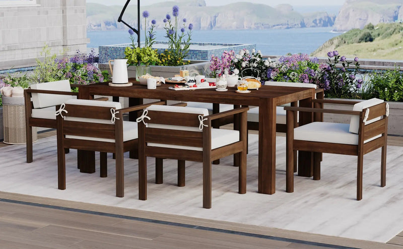 TREXM 7-Piece Patio Dining Table Set for 6 by HouseOfZazla