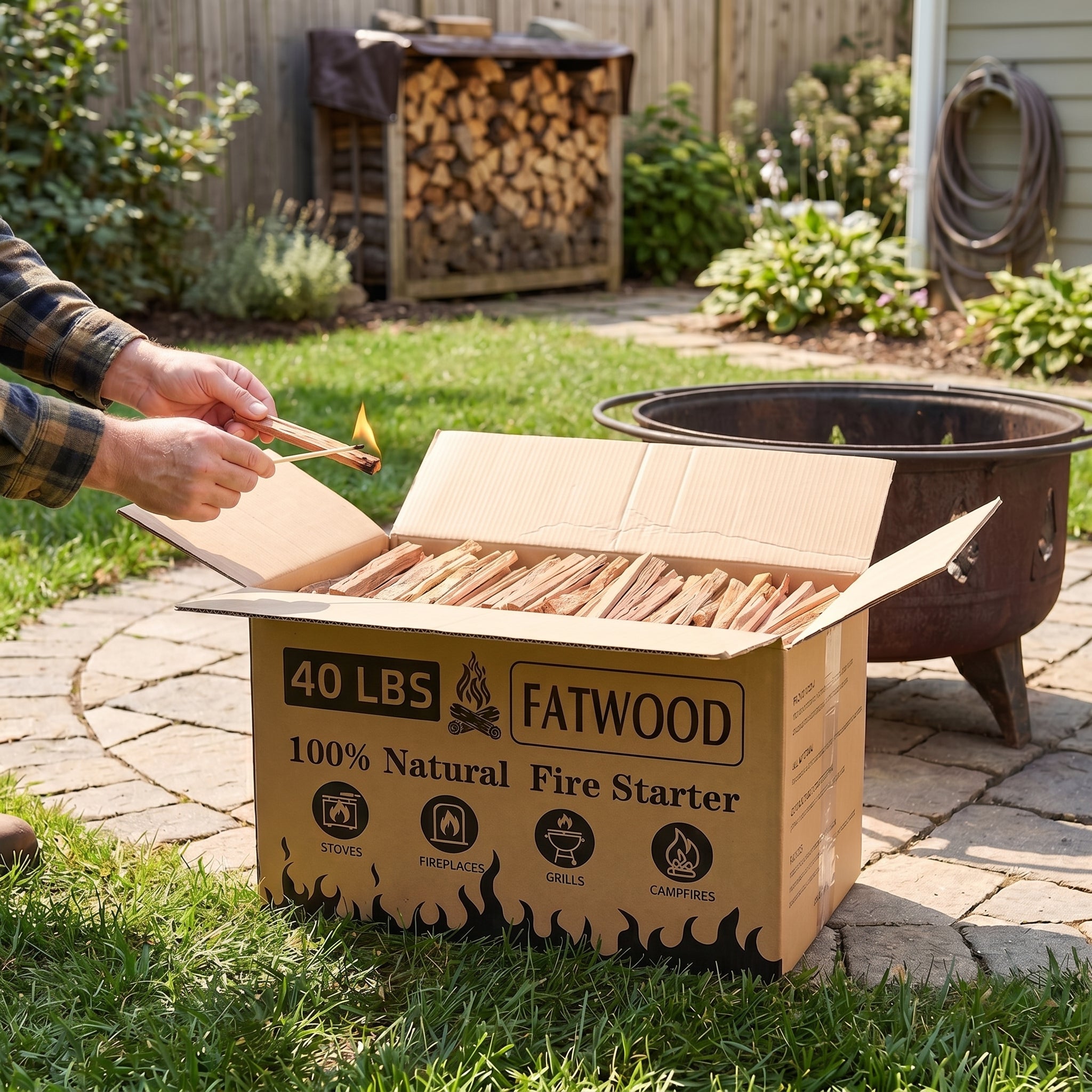 40 Lbs Fatwood Fire Starter Sticks by HouseOfZazla