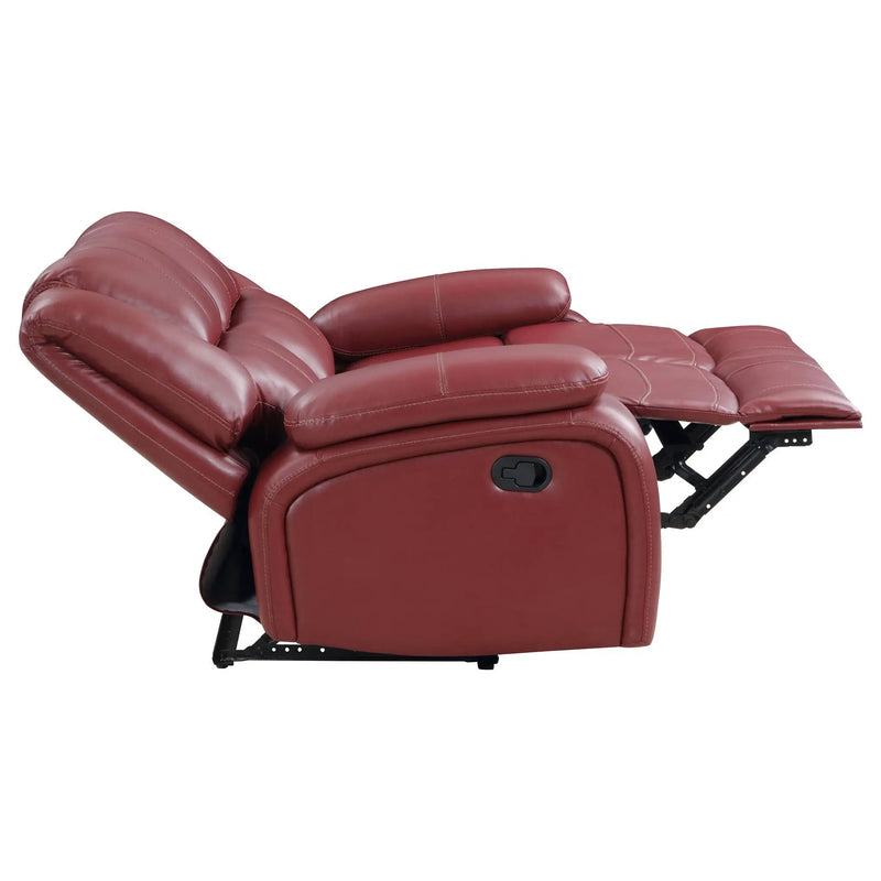 Camila Upholstered Motion Reclining Loveseat Red by Unique Piece Furniture