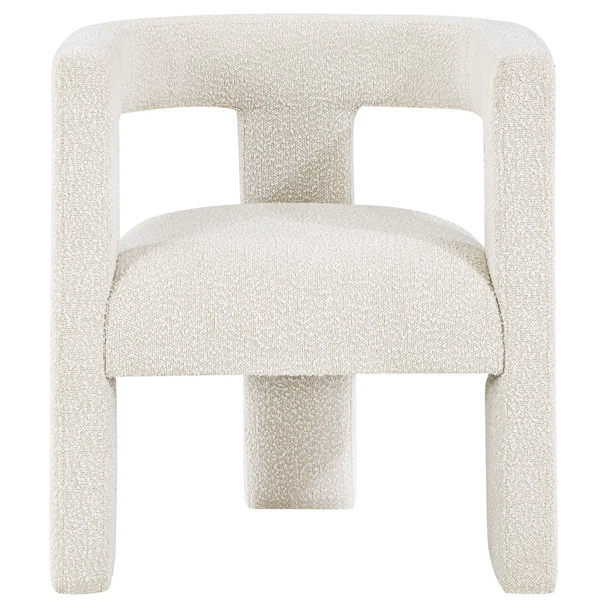 Petra Boucle Upholstered Accent Side Chair White by Unique Piece Furniture