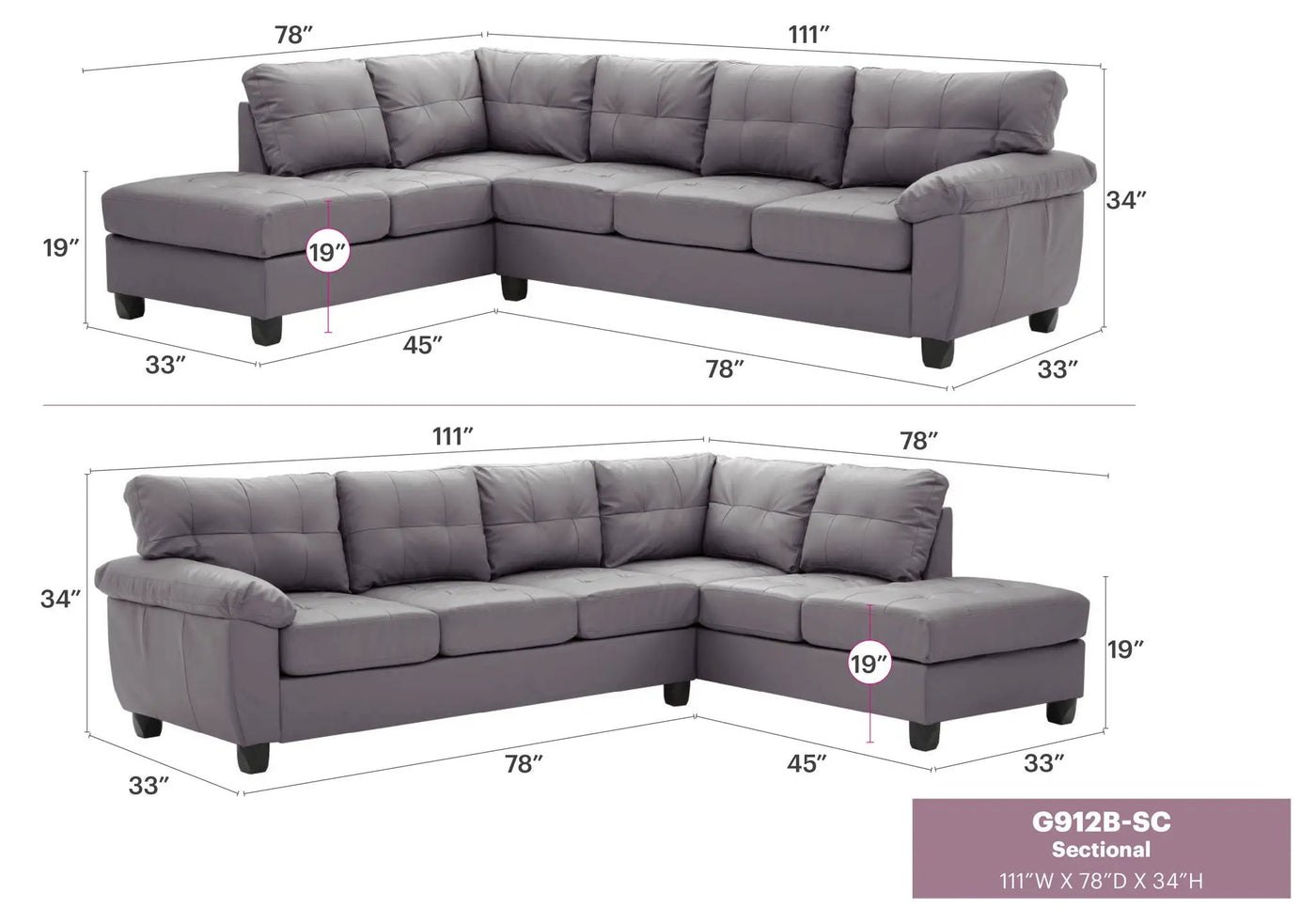 Gallant - Sectional by Unique Piece Furniture