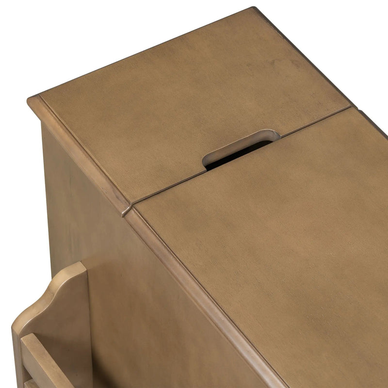 Vintage Flip Top Side Table With USB Ports by HouseOfZazla