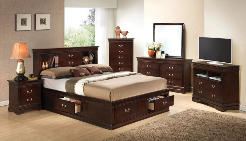 Louis Phillipe - Bookcase Storage Bed by Unique Piece Furniture