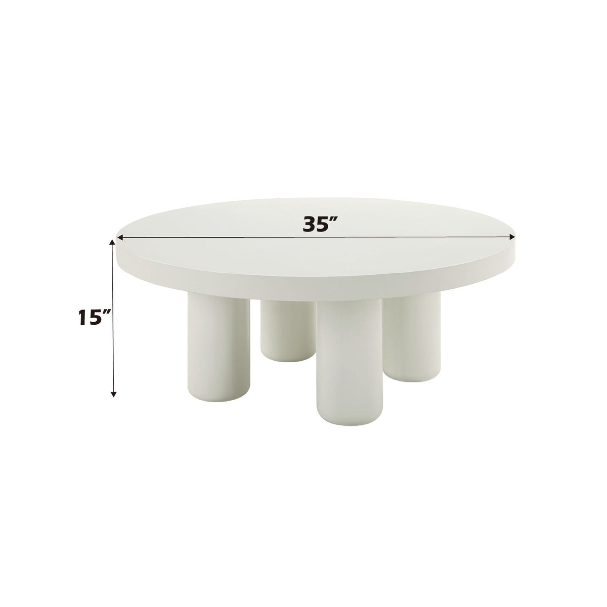 Loanna White Coffee Table with Hardwood & Birch Veneer – White, photo 2 of 4