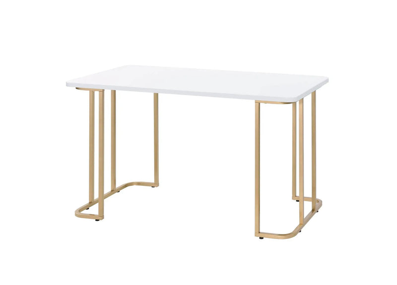 Estie - Writing Desk - White / Gold by HouseOfZazla