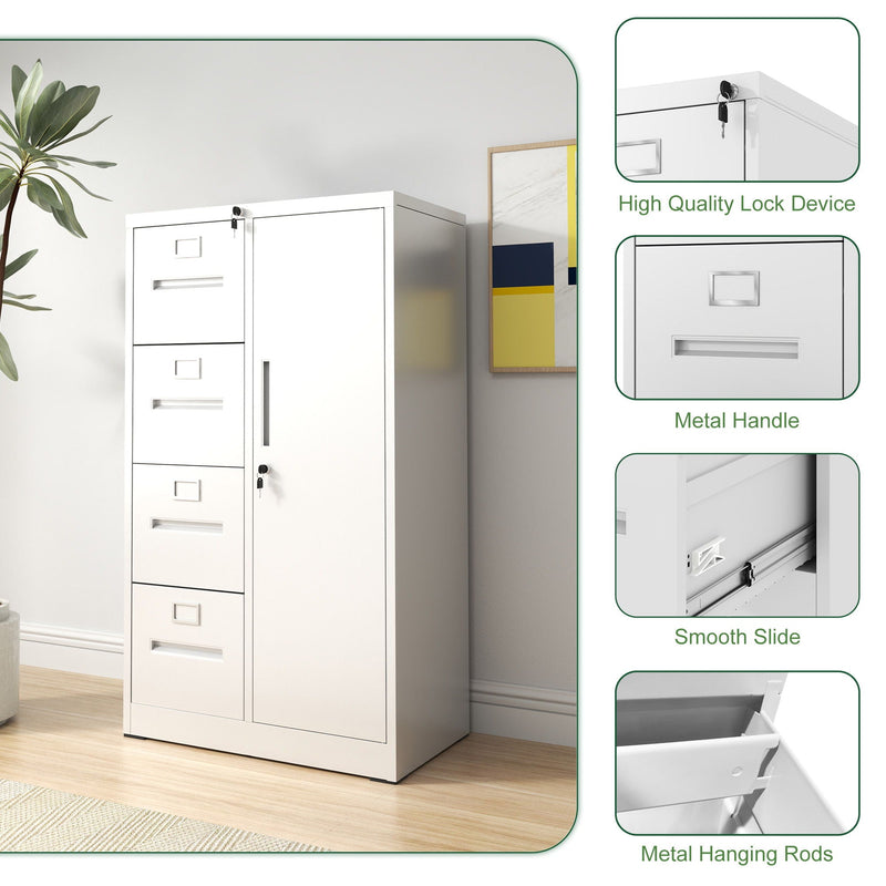 Storage Vertical Filing Cabinet With Lock