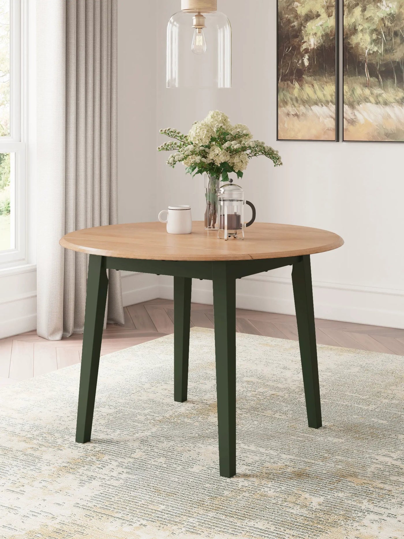 Gesthaven - Round Dining Room Drop Leaf Table by Unique Piece Furniture