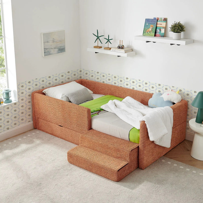 Safe Kids Bed With Guardrails And Storage by Unique Piece Furniture