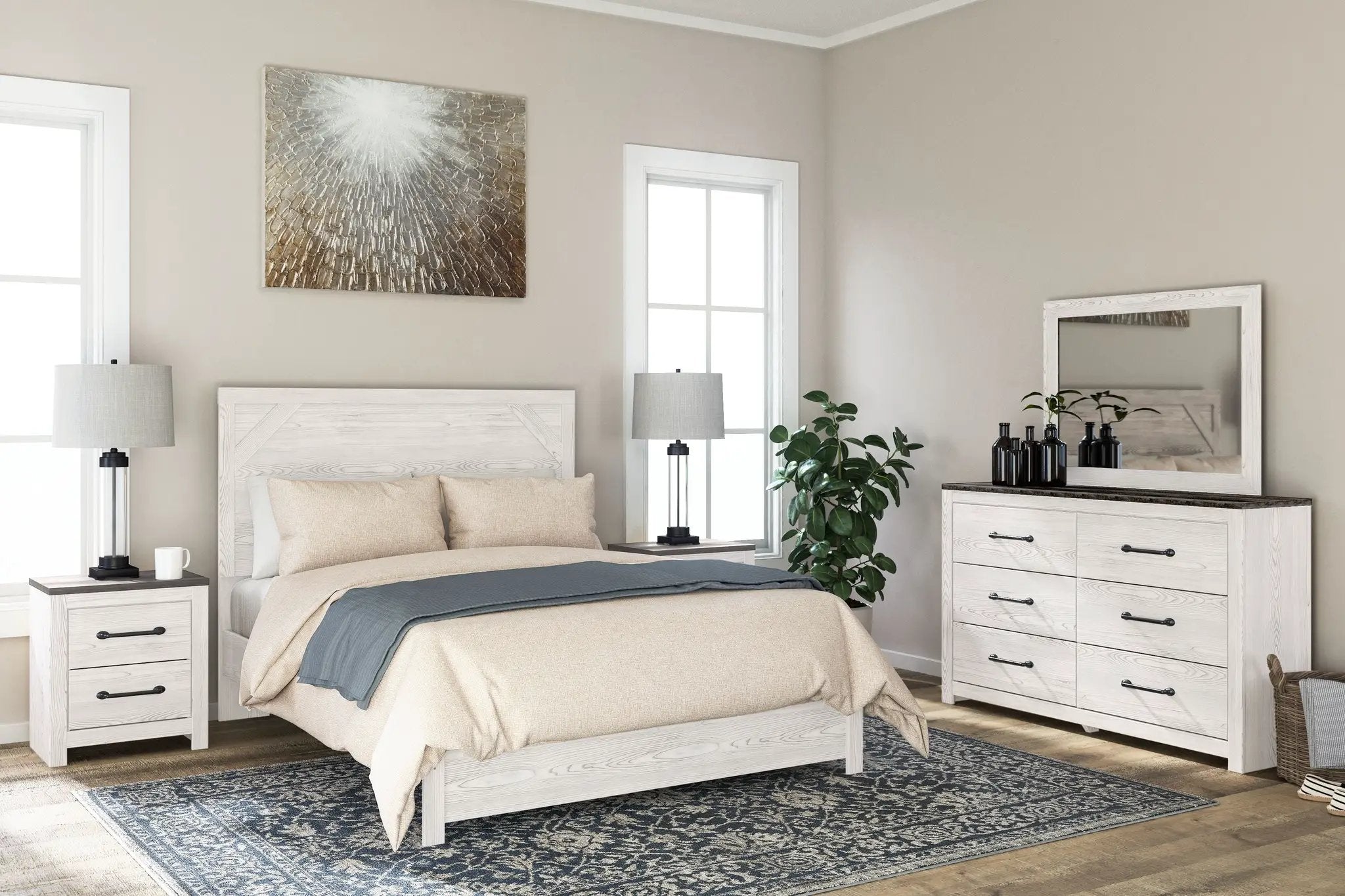 Gerridan - Two Drawer Night Stand - White / Gray by Unique Piece Furniture