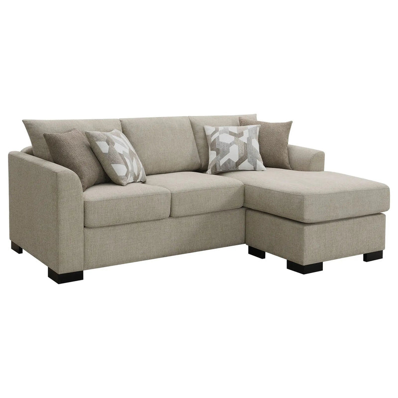 Storey Upholstered Sleeper Sectional Chaise Sofa Camel by Unique Piece Furniture