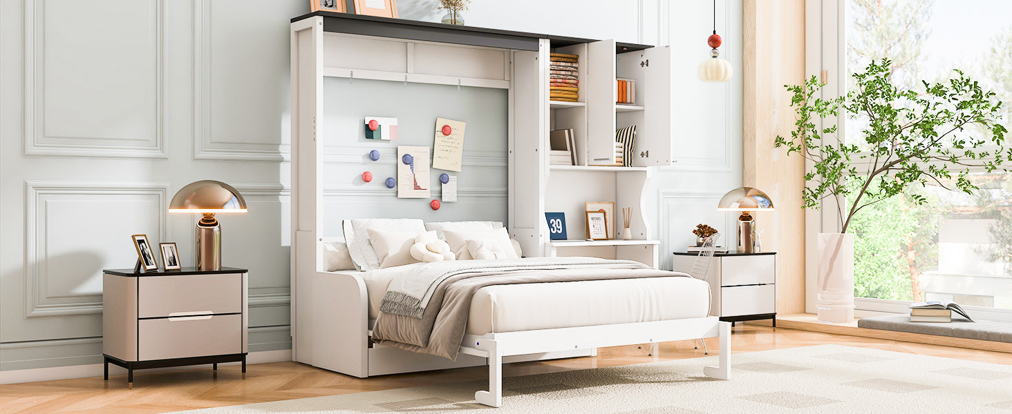 Multi-Functional Murphy Bed with Sofa, Desk, and Storage Cabinet by HouseOfZazla