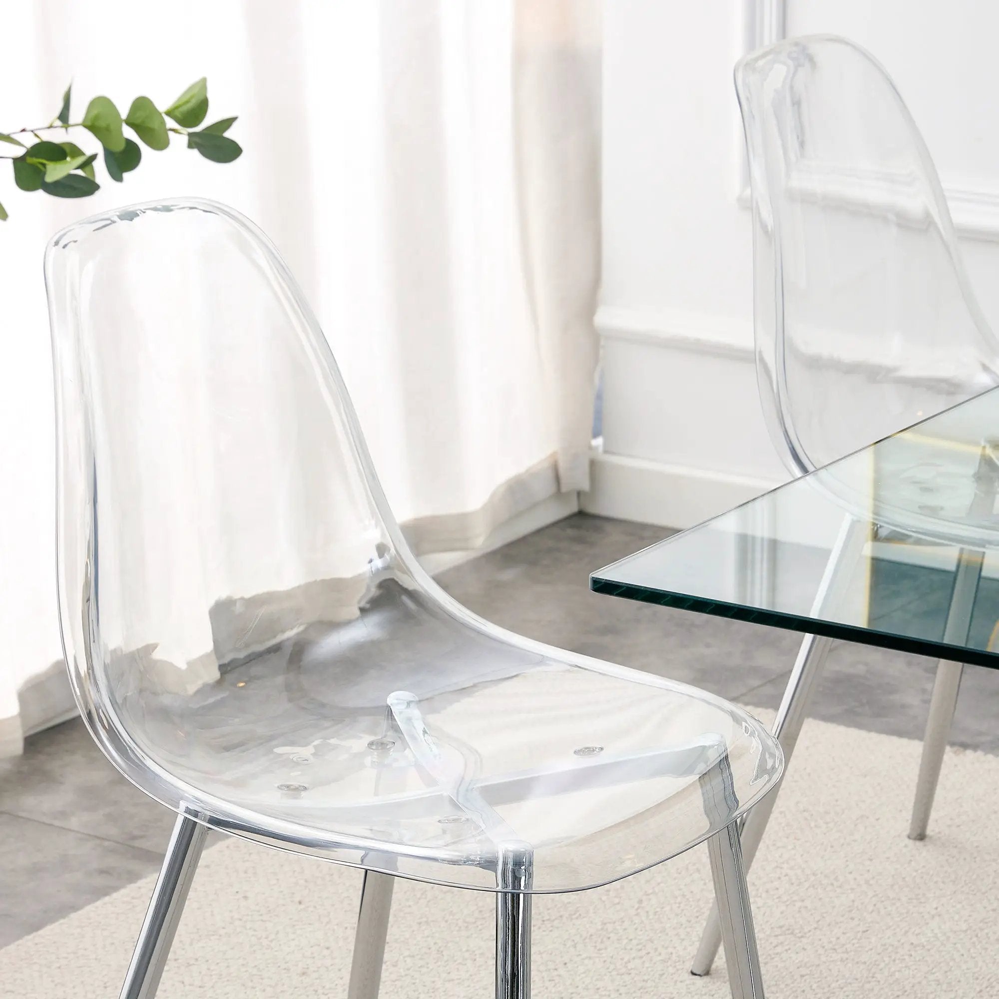 Modern Minimalist Transparent Dining Chair - 6-Piece Set by HouseOfZazla