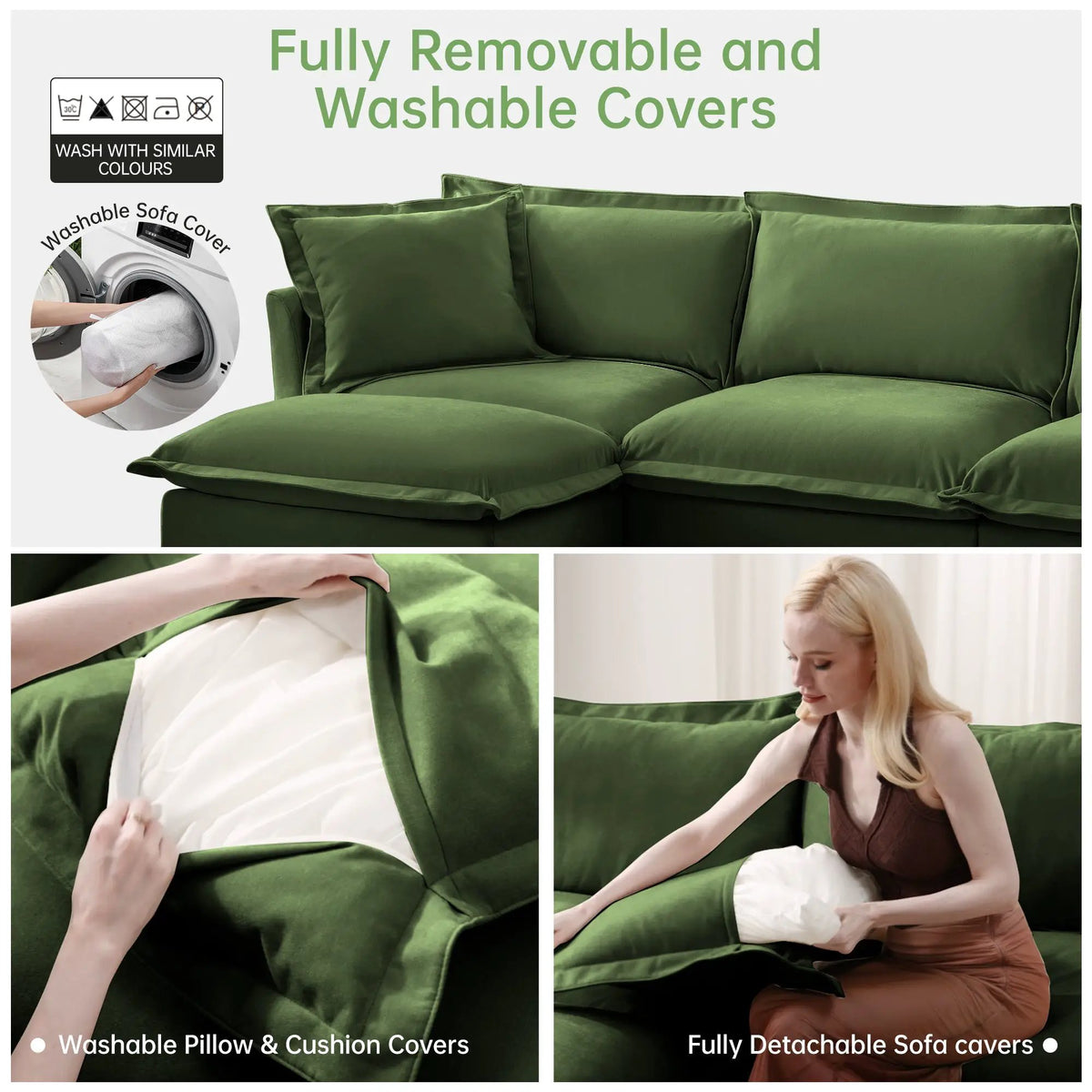 Modern Slipcovered 2-Seat Sofa by HouseOfZazla
