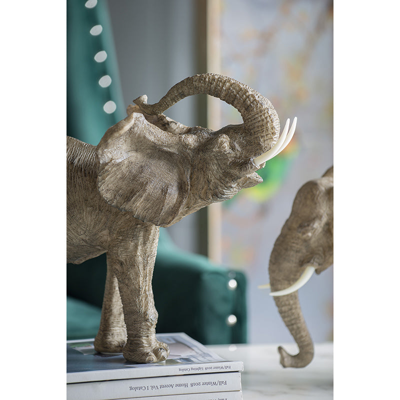 Polyresin Elephant Accent Decorative Object with Trumpeting Design - Black/Polyresin, photo 5 of 9