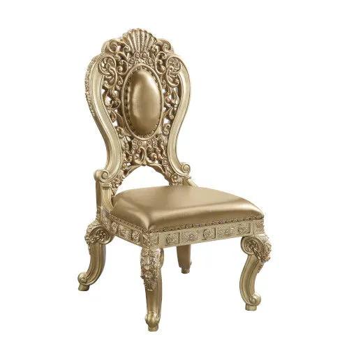 Seville - Side Chair (Set of 2) - Synthetic Leather & Gold by Unique Piece Furniture