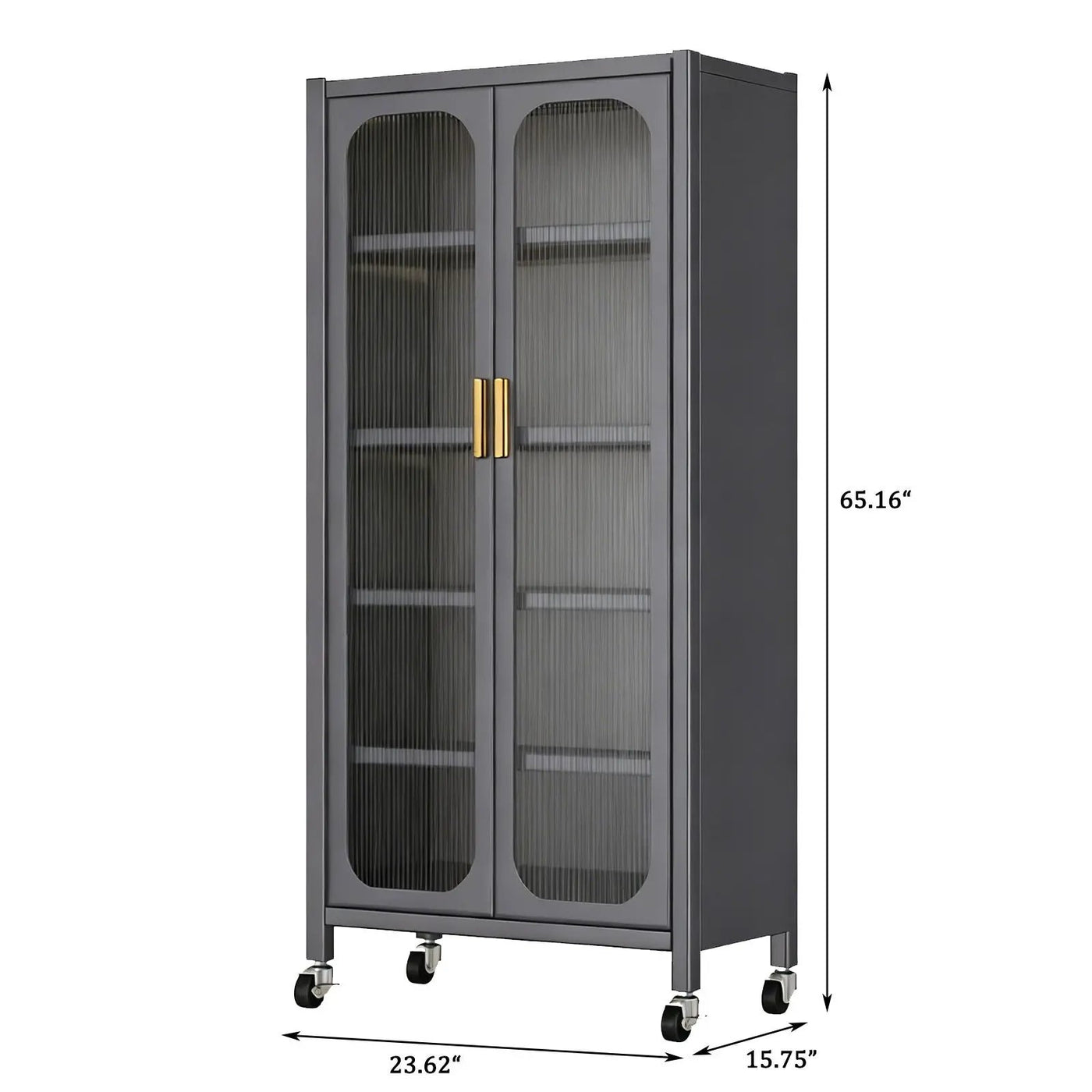 6 Tier Storage Cabinet With Transparent Door, Adjustable Shelves & Wheels by HouseOfZazla