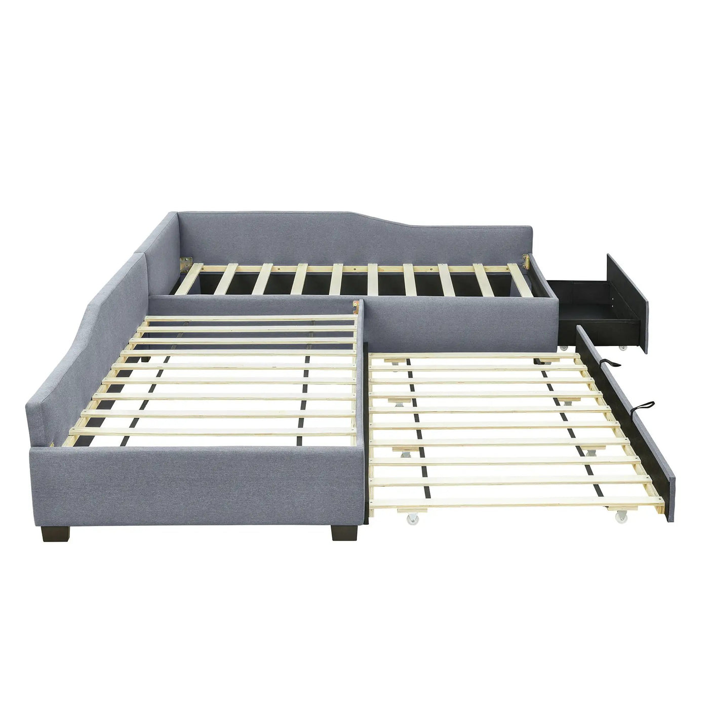 Upholstered Double Daybed With Trundle And Drawer by HouseOfZazla