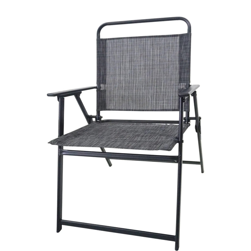 Outdoor Patio Dining Set For 4 People, Metal Patio Furniture Table And Chair Set With Umbrella - Black by HouseOfZazla