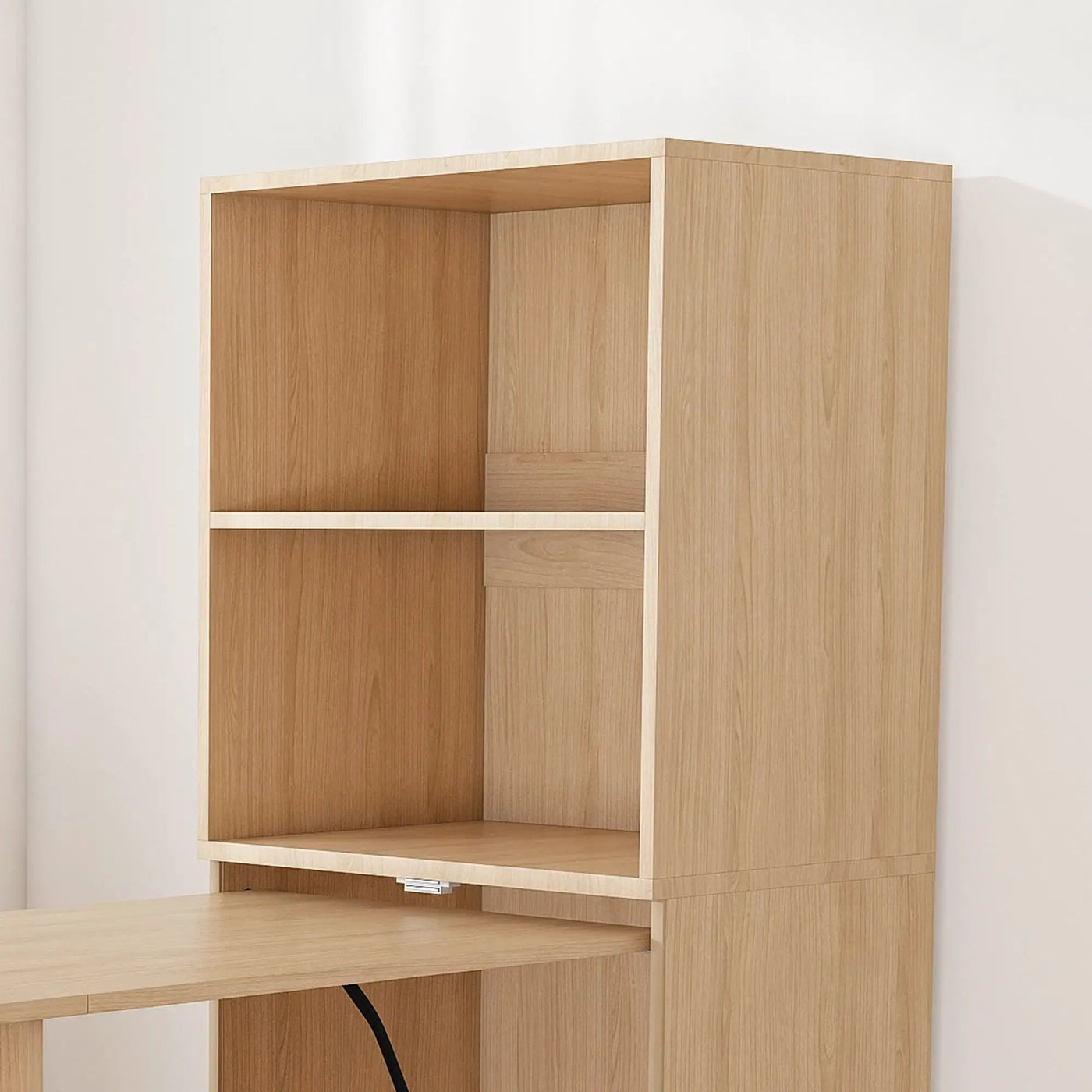 Stretchable Office Desk With Storage Shelves And Mobile Wheels by HouseOfZazla