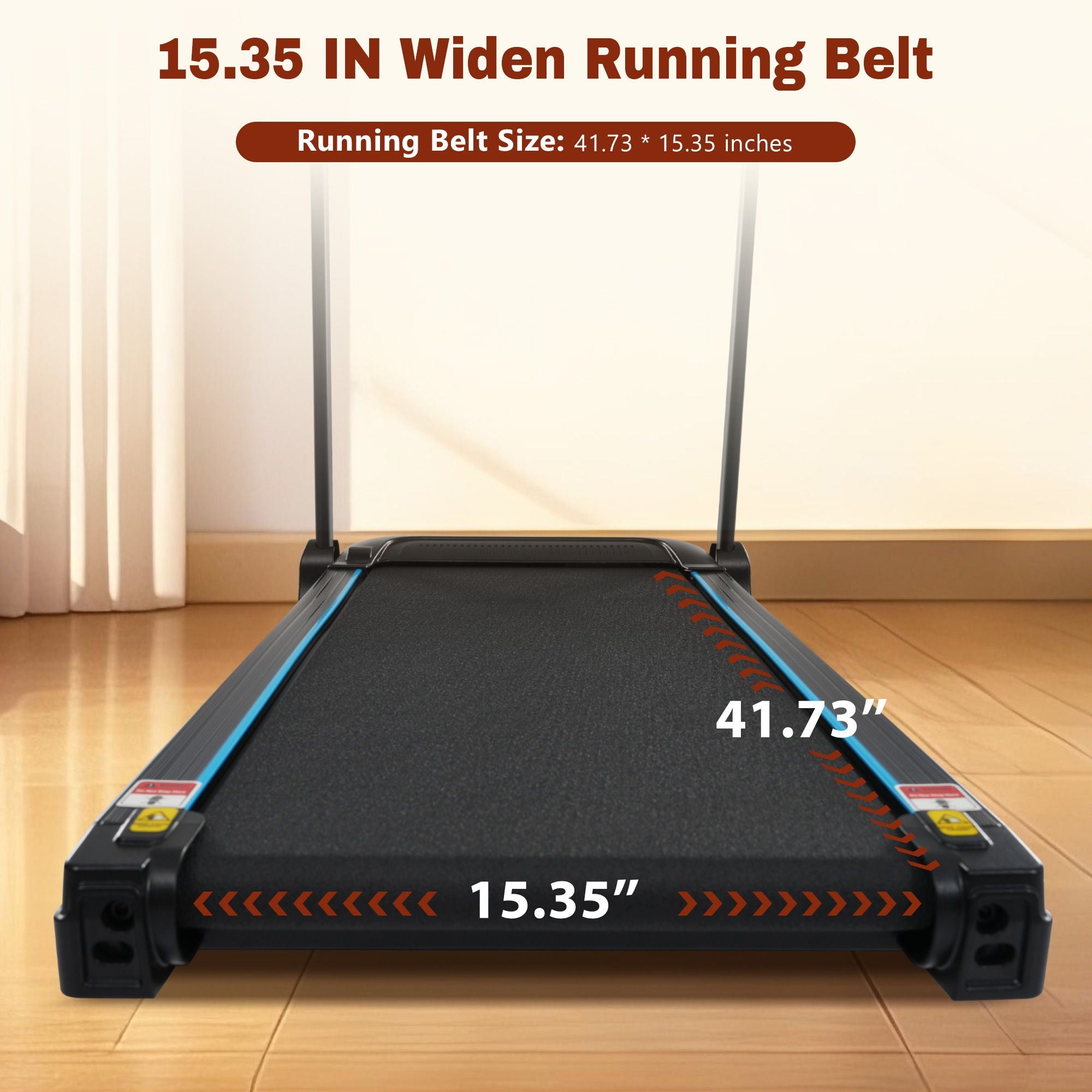 3.5Hp Hydraulic System Auto Foldable Treadmill With Incline, Heart Rate Sensors, Type C & USB Charge, Bluetooth Speaker - Black by HouseOfZazla