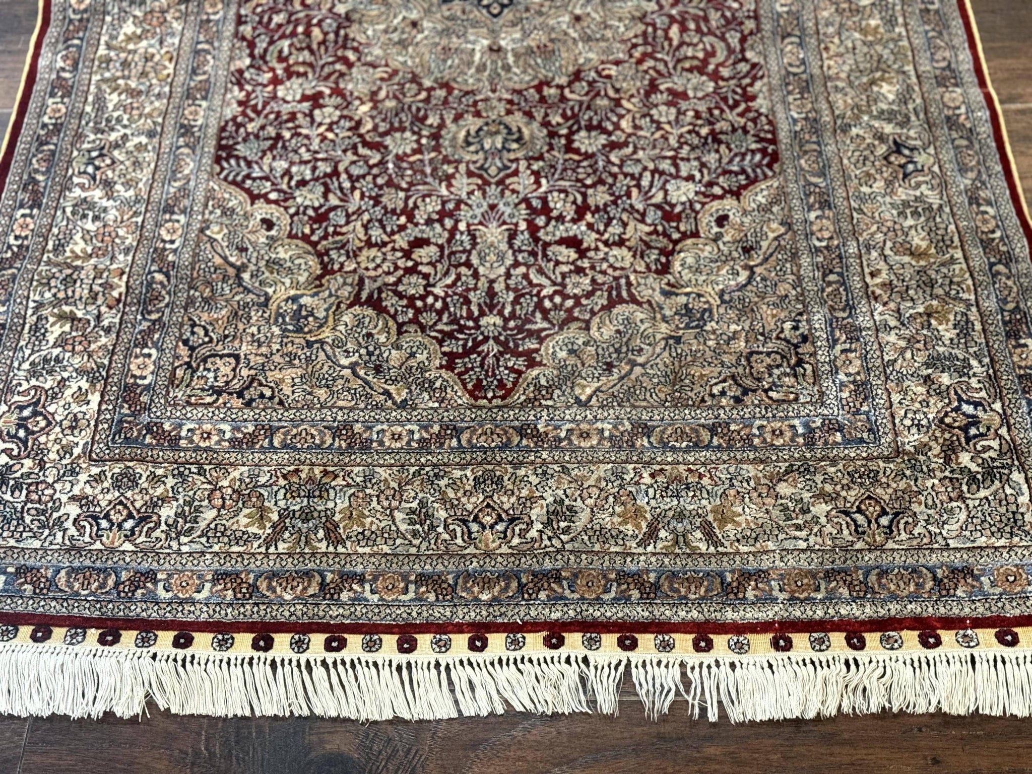 Sino Persian Silk Rug 3x5, Super Fine 440 KPSI, Floral Medallion, Handmade by Jewel Rugs