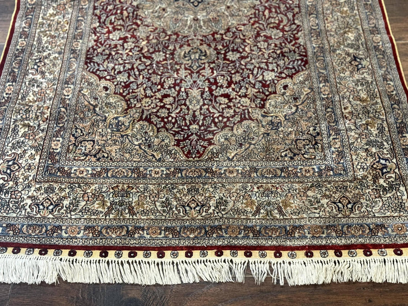 Sino Persian Silk Rug 3x5, Super Fine 440 KPSI, Floral Medallion, Handmade by Jewel Rugs