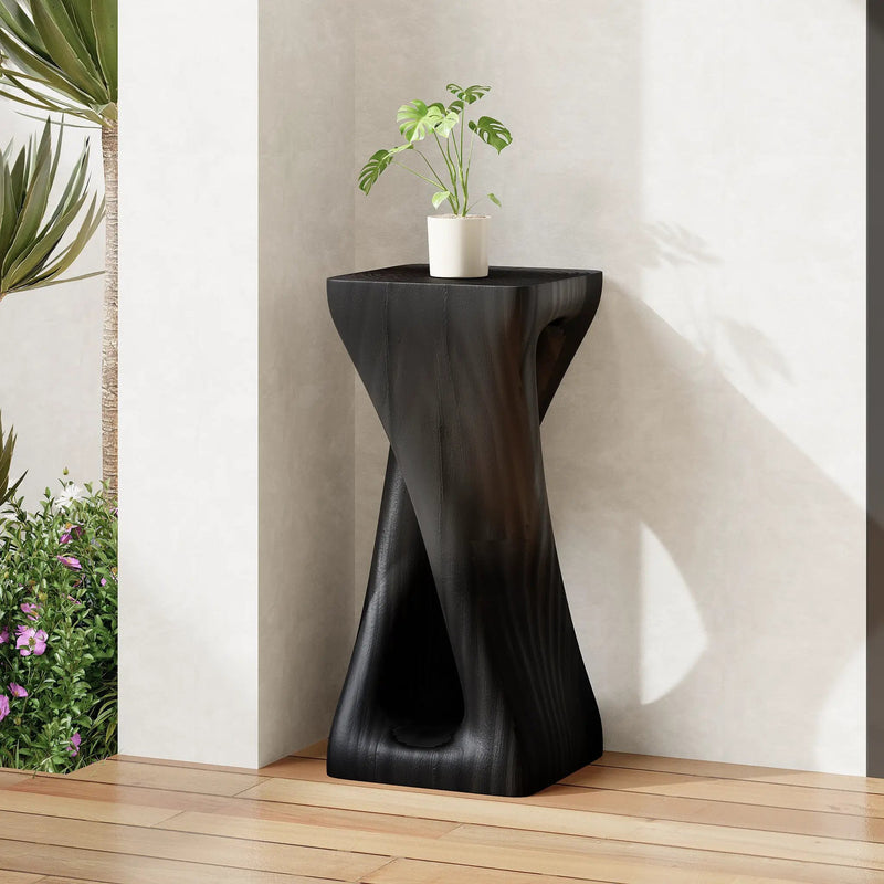 Outdoor Side Table Twist Shape End Table by BLAKHOM