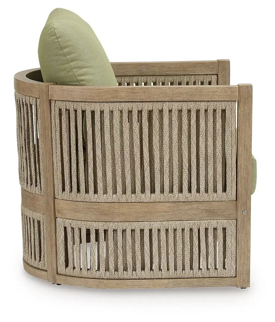 Serena Shores - Lounge Chair With Cushion (Set of 2) - Beige / Green by Unique Piece Furniture