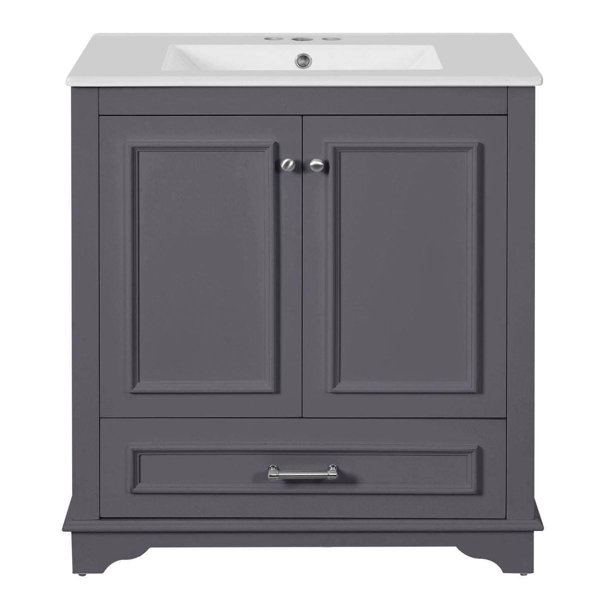 Bathroom Vanity With Sink, Cabinet & 2 Soft Closing Doors & Adjustable Shelf, photo 2 of 28