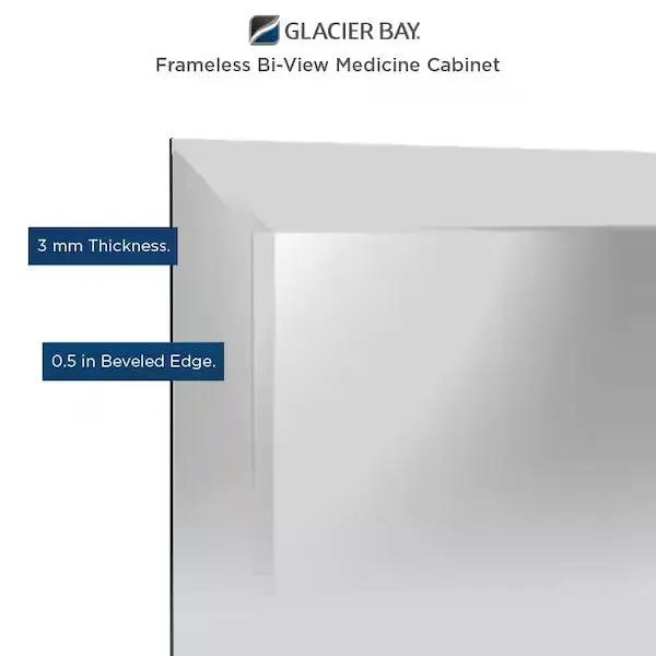 Open Box Glacier Bay 30 in. W x 26 in. H Rectangular Wood Composite Medicine Cabinet with Mirror by Selzalot