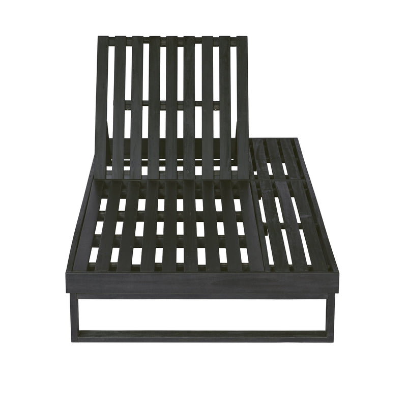 Black Acacia Wood Chaise Lounge by HouseOfZazla