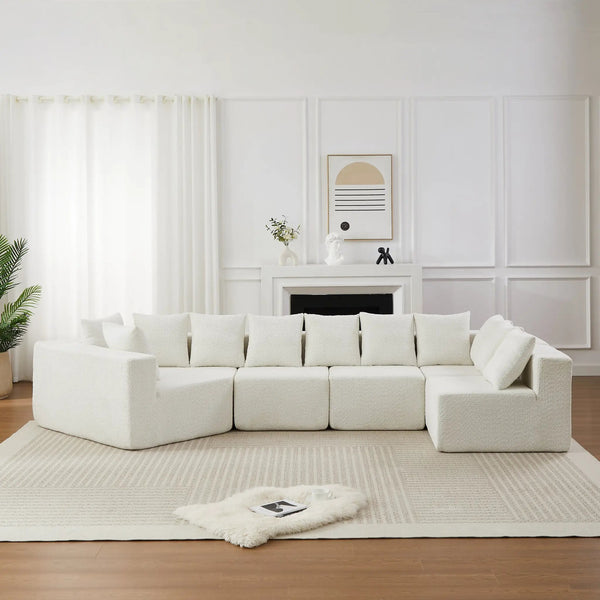 151.6-Inch Extra-Large L-Shaped Chenille Sectional Sofa, photo 2 of 10