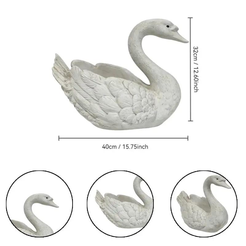 12.6'' Tall Swan Sculpture Planter by HouseOfZazla