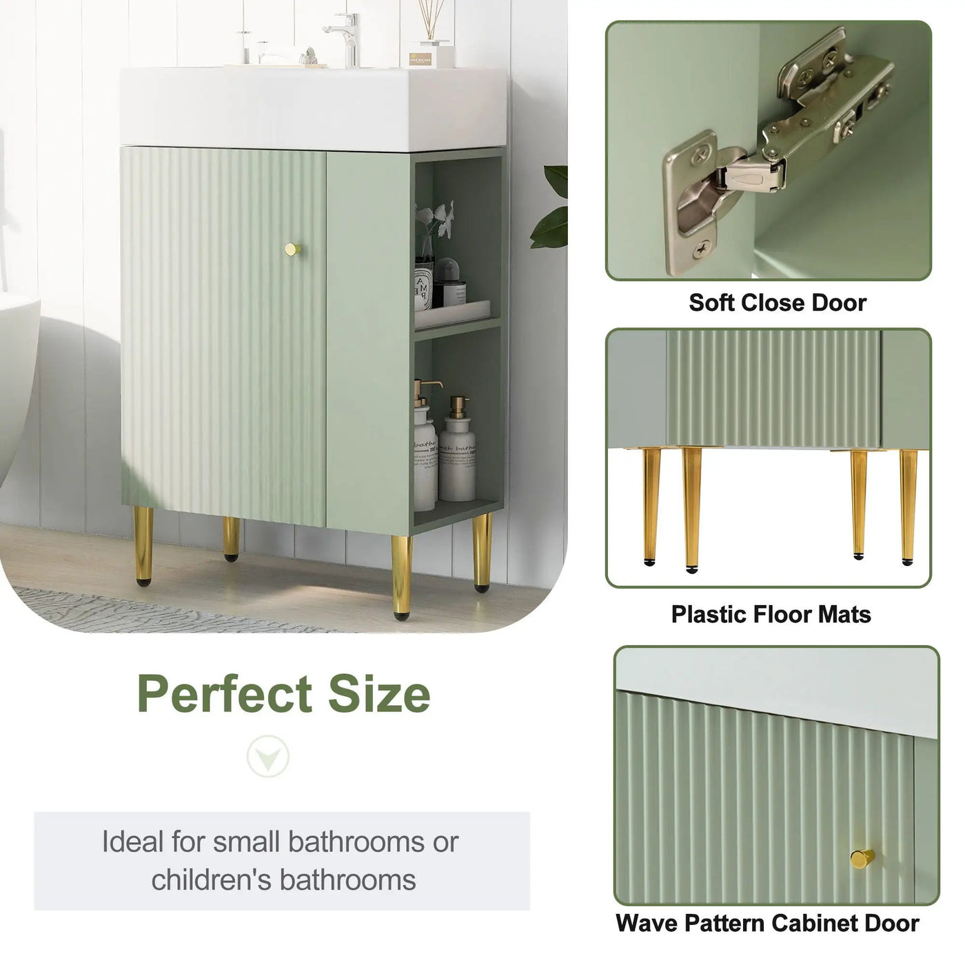 Bathroom Vanity, Combo Cabinet, Bathroom Storage Cabinet, Single Ceramic Sink by Unique Piece Furniture