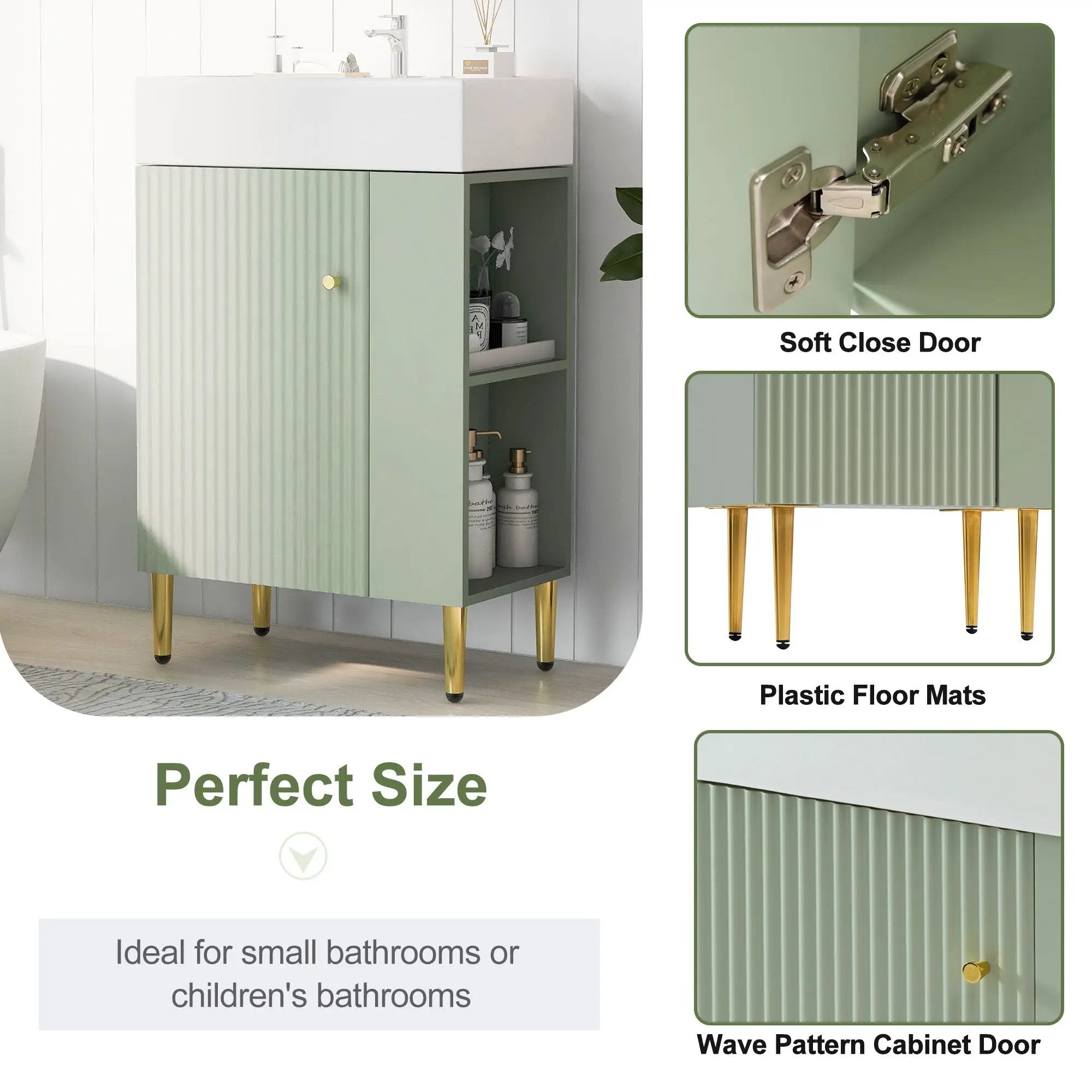 Bathroom Vanity, Combo Cabinet, Bathroom Storage Cabinet, Single Ceramic Sink by Unique Piece Furniture