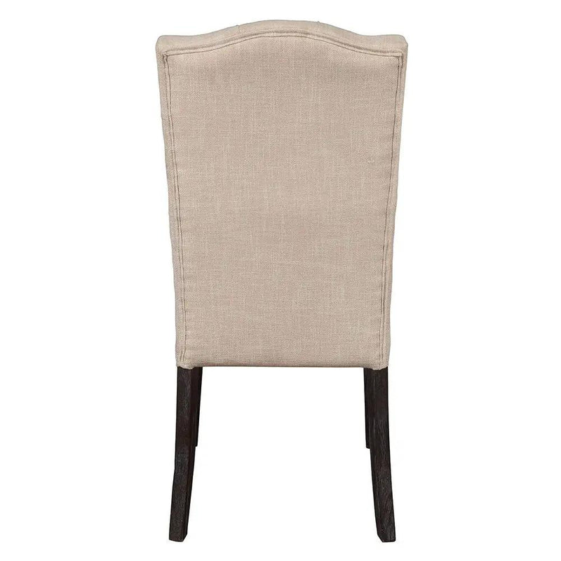 Gerardo - Side Chair (Set of 2) - Beige Linen & Weathered Espresso by Unique Piece Furniture