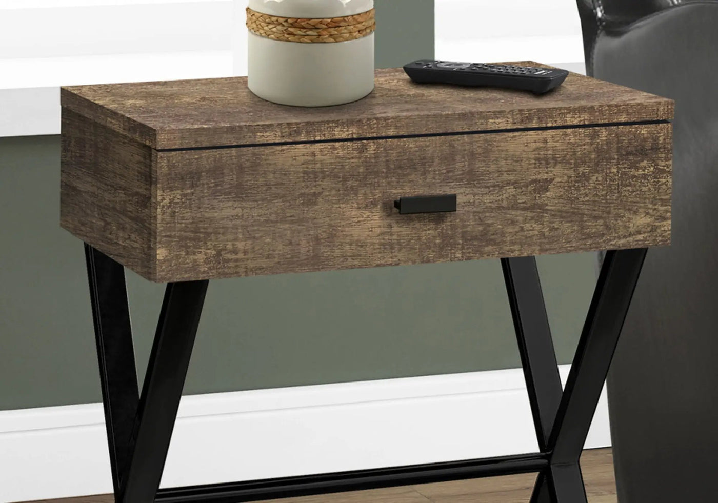 Accent Side X Table, Storage Drawer, Contemporary & Modern by Unique Piece Furniture