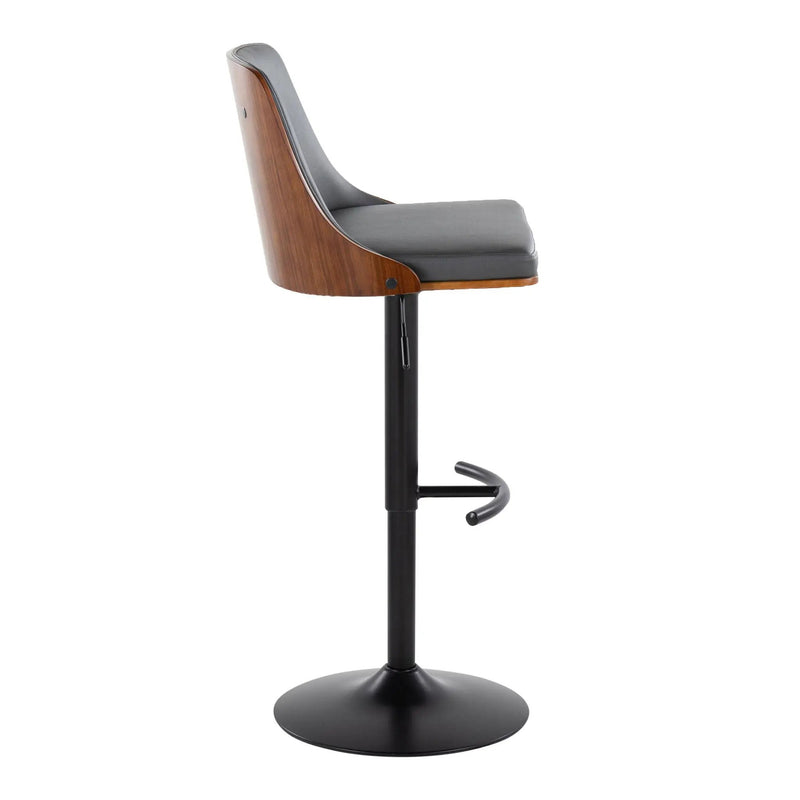 Gianna - Mid Century Modern Adjustable Barstool, Swivel With Rounded T Footrest (Set of 2) by HouseOfZazla